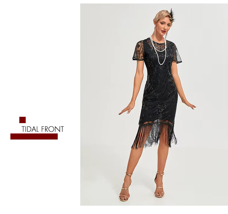 Flapper Dress - 1920s Sequin Tassel Great Gatsby Gown