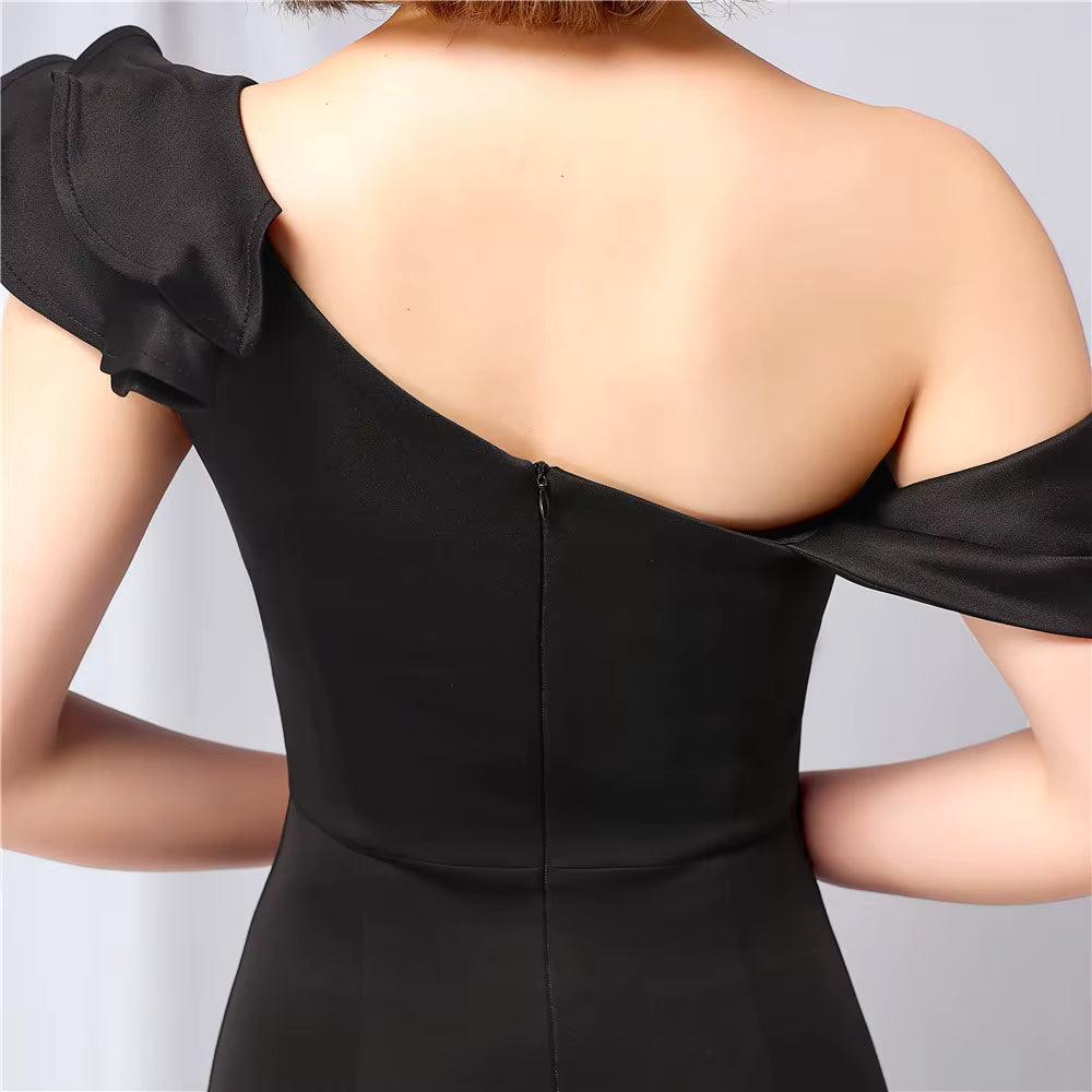 Chiffon Evening Dress - Elegant Mermaid Ruffle Gown