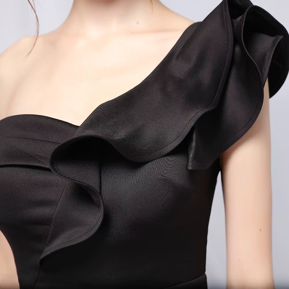 Chiffon Evening Dress - Elegant Mermaid Ruffle Gown