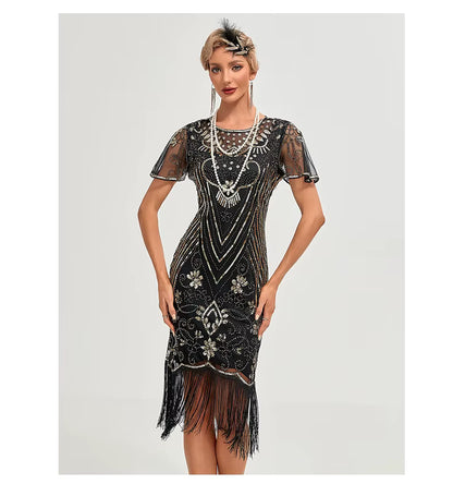 Flapper Dress - 1920s Sequin Tassel Great Gatsby Gown