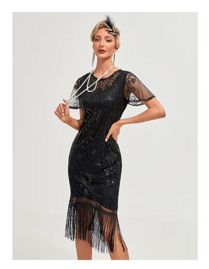 Flapper Dress - 1920s Sequin Tassel Great Gatsby Gown