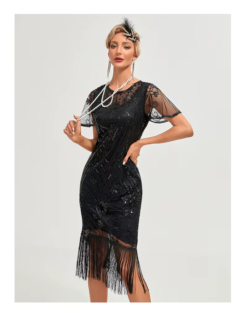 Flapper Dress - 1920s Sequin Tassel Great Gatsby Gown