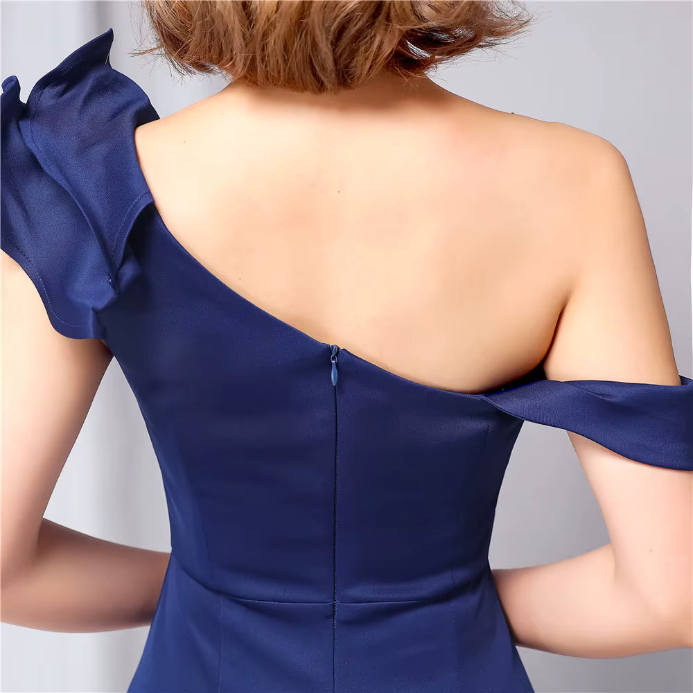 Chiffon Evening Dress - Elegant Mermaid Ruffle Gown