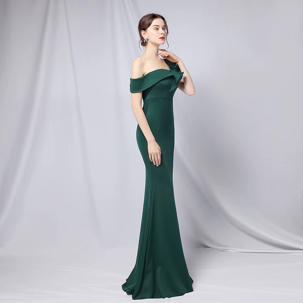 Chiffon Evening Dress - Elegant Mermaid Ruffle Gown