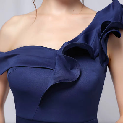 Chiffon Evening Dress - Elegant Mermaid Ruffle Gown