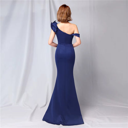 Chiffon Evening Dress - Elegant Mermaid Ruffle Gown