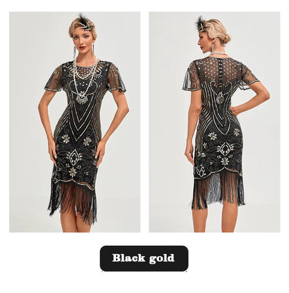 Flapper Dress - 1920s Sequin Tassel Great Gatsby Gown