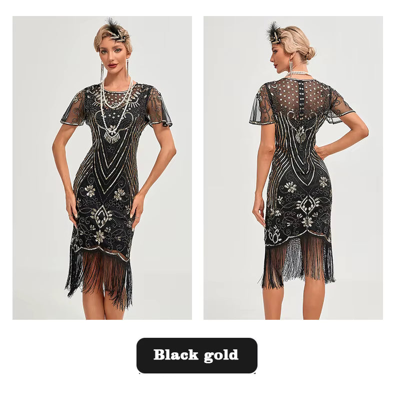 Flapper Dress - 1920s Sequin Tassel Great Gatsby Gown