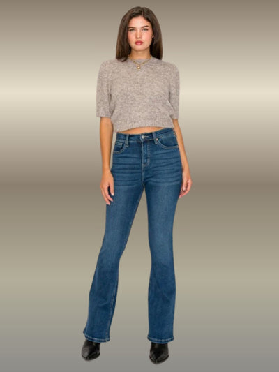 Tummy Control Bootcut Jeans - Confidence Fit Dark Wash