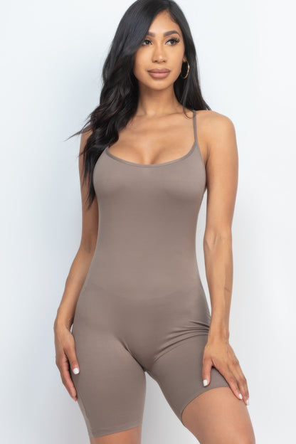 High-Stretch Crossback Bodycon Romper