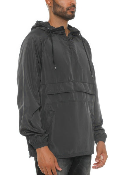 Anorak Jacket - Color Block Quarter Zip Windbreaker - Fashions Envy