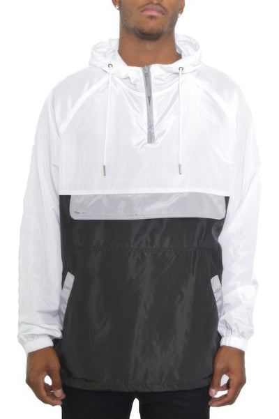 Anorak Jacket - Color Block Quarter Zip Windbreaker - Fashions Envy
