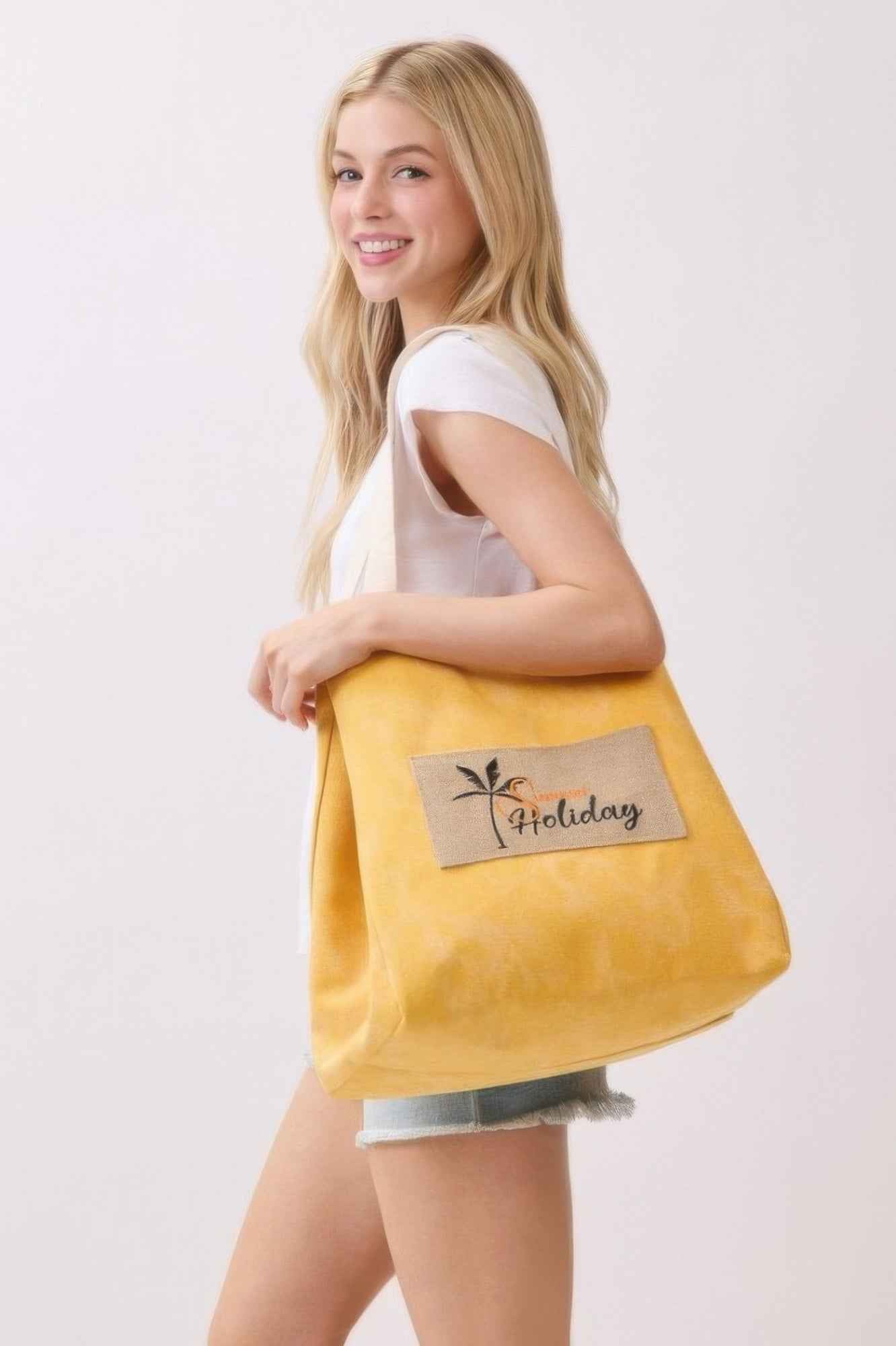 2 In 1 Shoulder & Bucket Style Vintage Canvas Tote