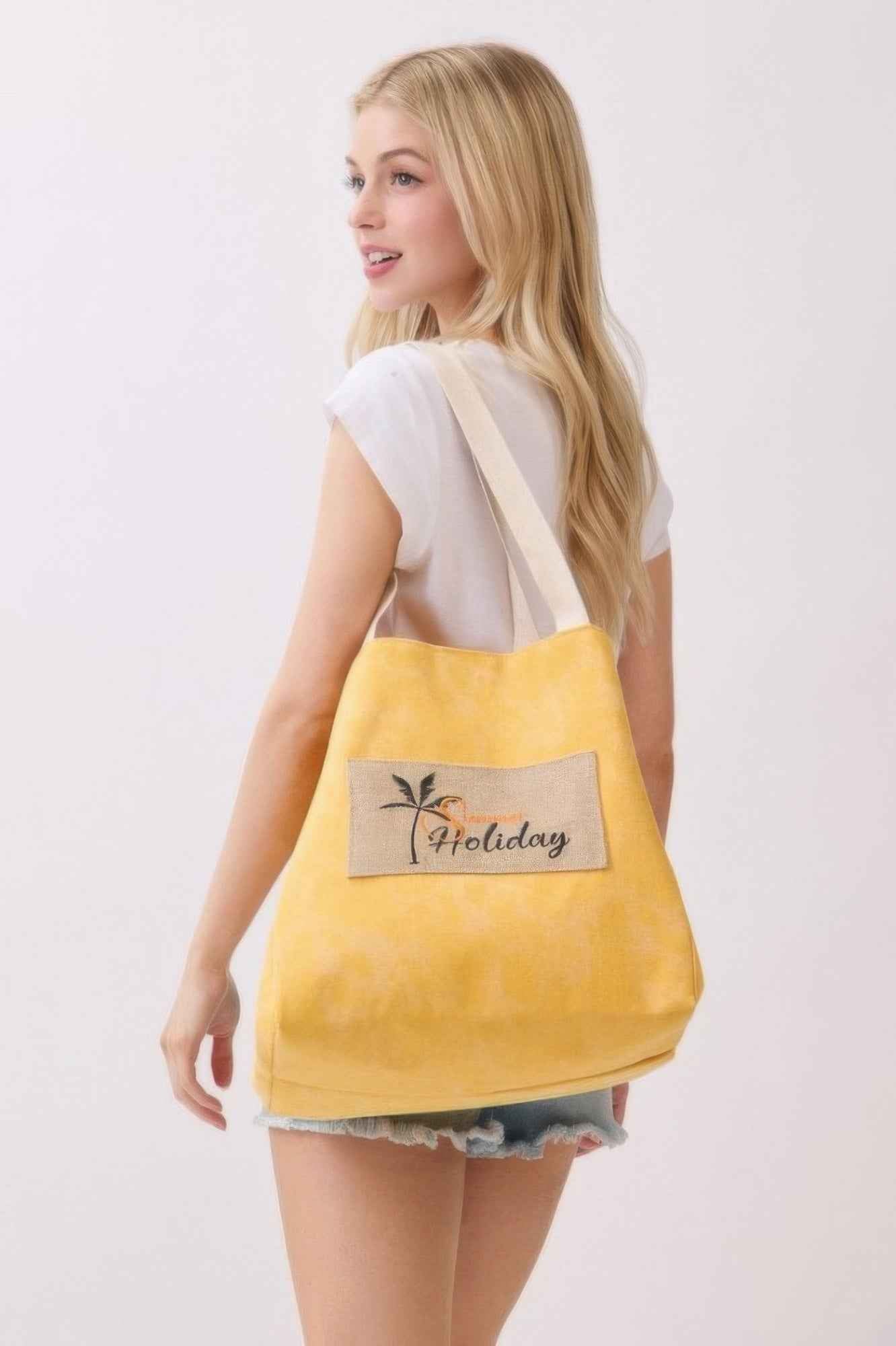 2 In 1 Shoulder & Bucket Style Vintage Canvas Tote