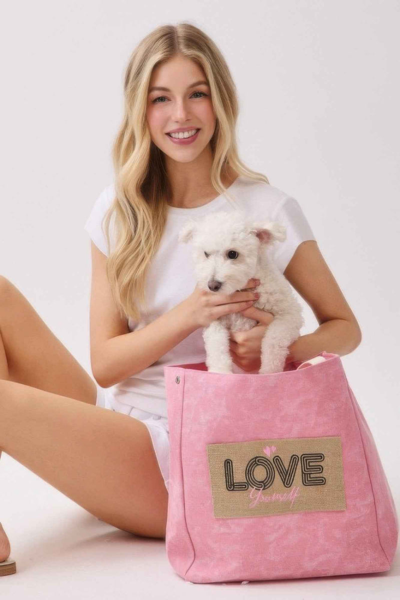 2 In 1 Shoulder & Bucket Style Vintage Canvas Tote