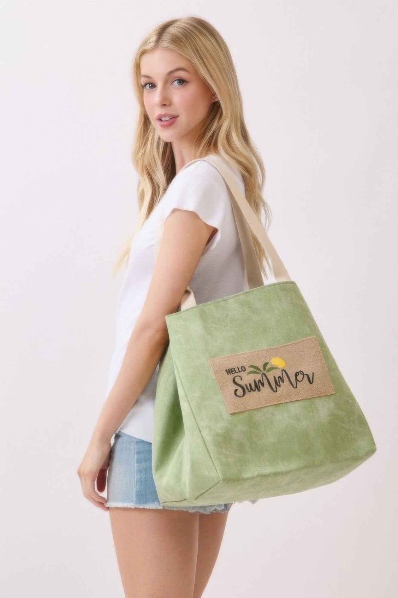 2 In 1 Shoulder & Bucket Style Vintage Canvas Tote