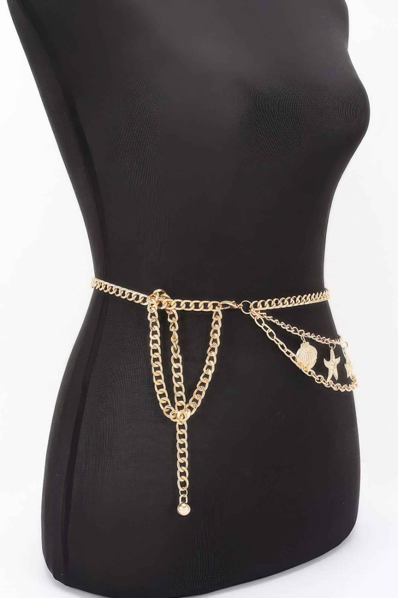 Seashell Starfish Layered Chain Belt