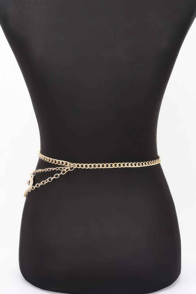 Seashell Starfish Layered Chain Belt