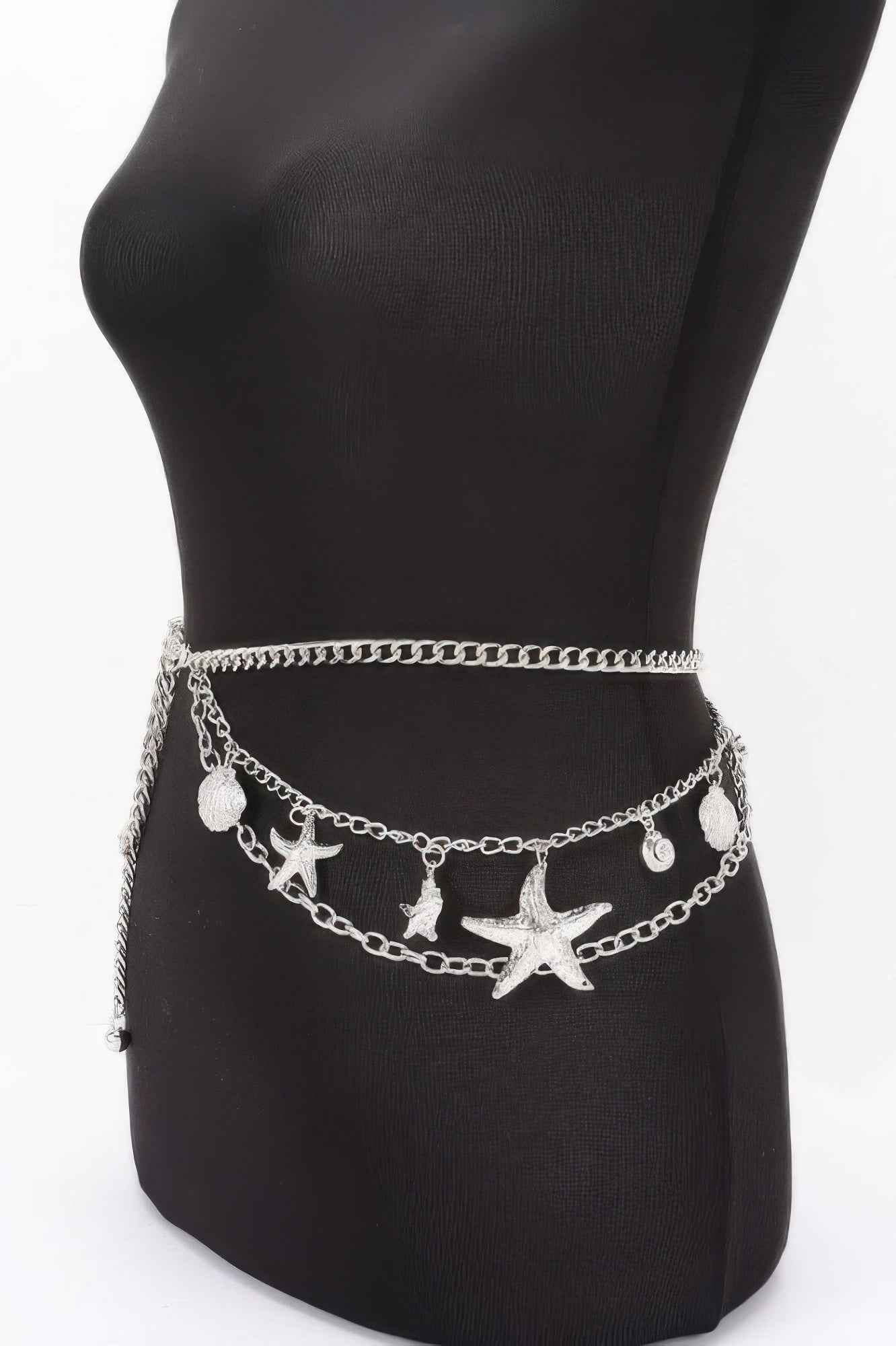 Seashell Starfish Layered Chain Belt