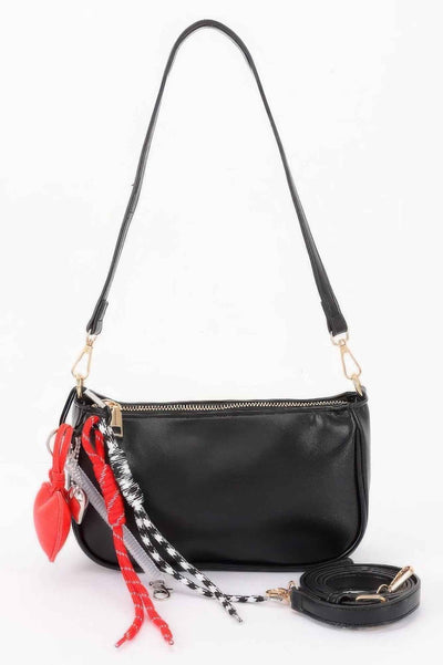 Decorative Charm Accent Shoulder Bag
