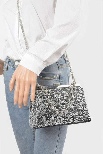 Hotfix Rhinestone Clutch - Prom Handbag