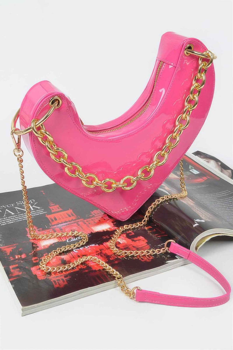 Heart Shape Handle Clutch - Oversized Statement Bag