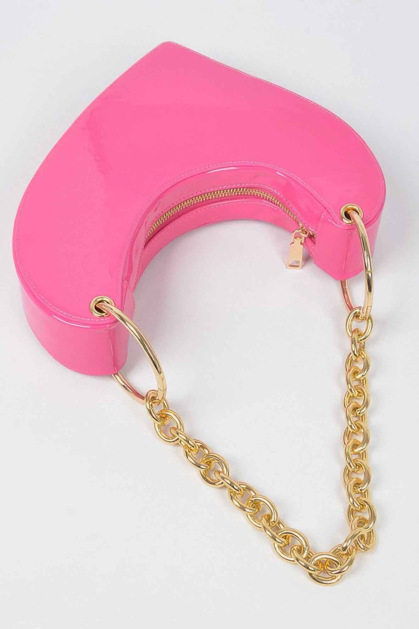 Heart Shape Handle Clutch - Oversized Statement Bag