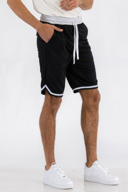 Men's Solid Athletic Basketball Sports Shorts