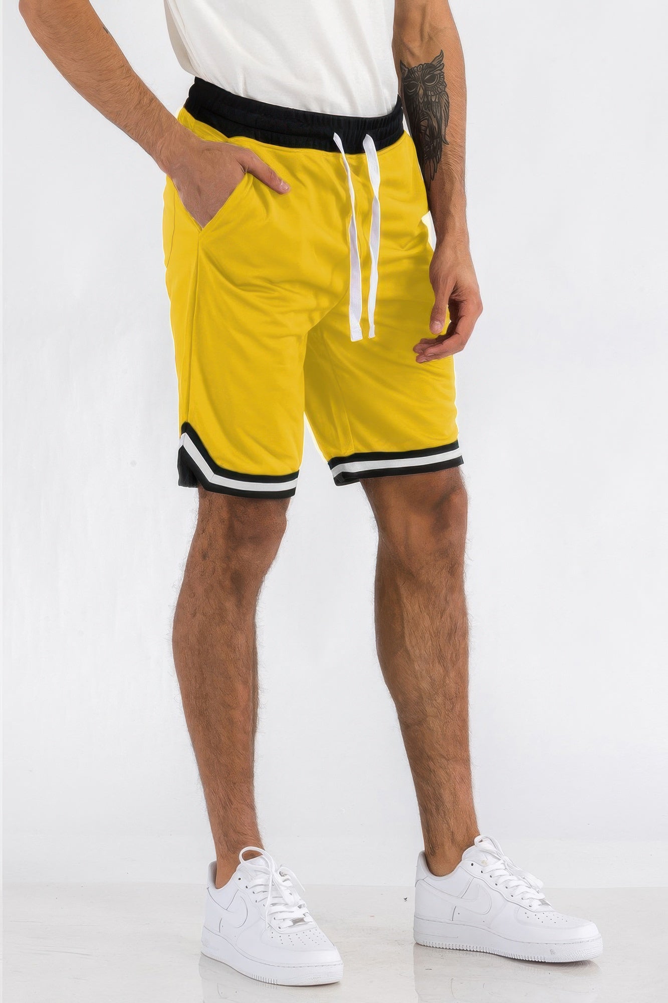 Men's Solid Athletic Basketball Sports Shorts