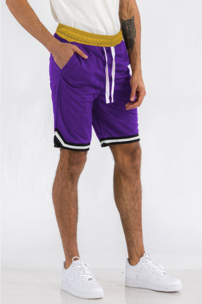 Men's Solid Athletic Basketball Sports Shorts