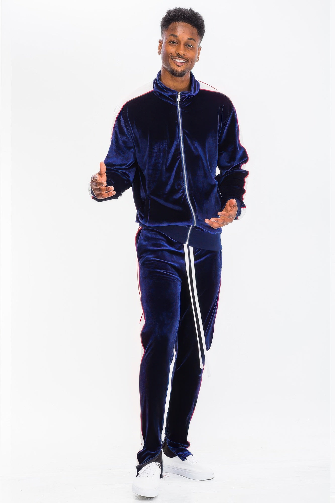 Men's Tracksuit Set - Velour Jacket and Pants - Fashions Envy