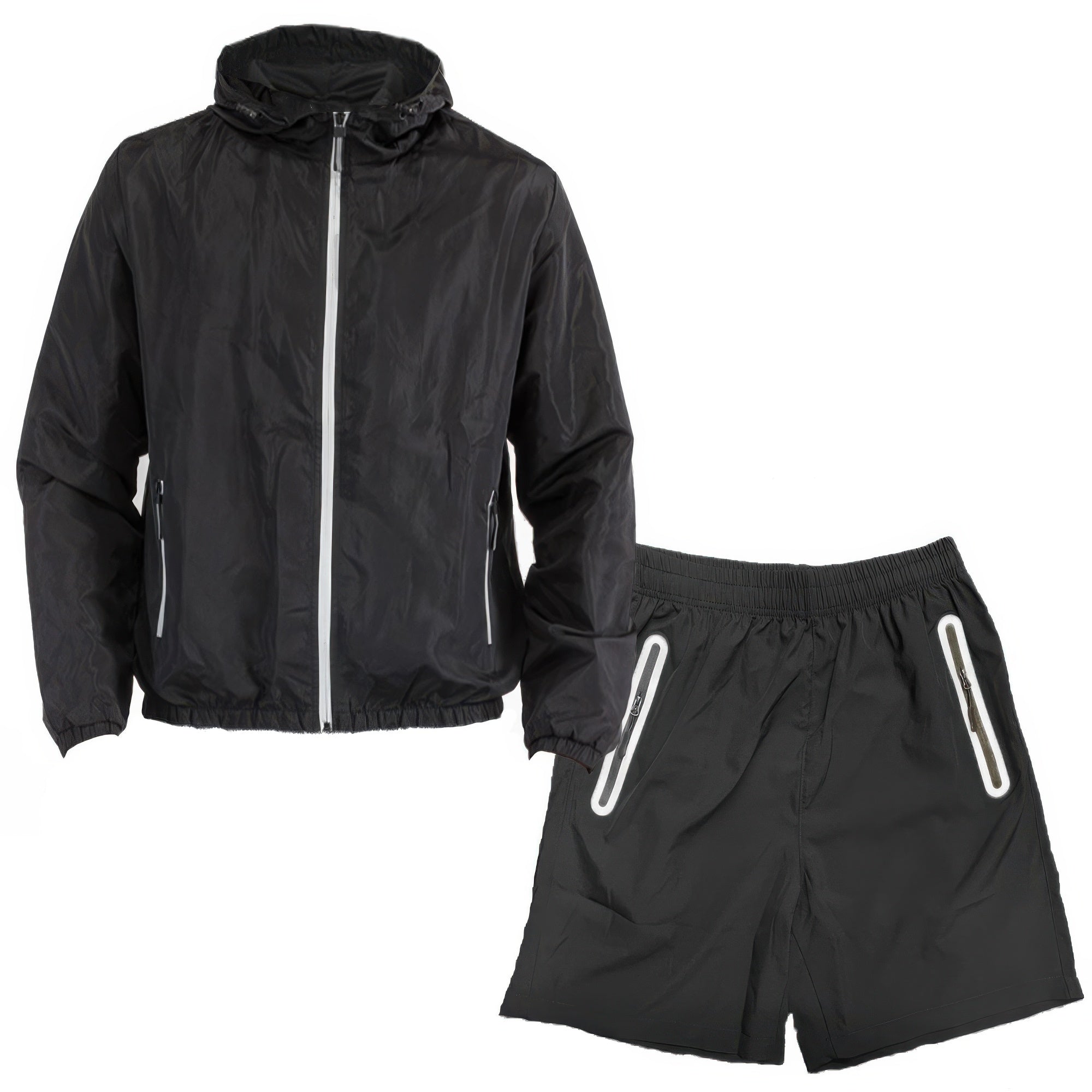 Waterproof Jacket - Lightweight Hooded Reflective Men's - Fashions Envy