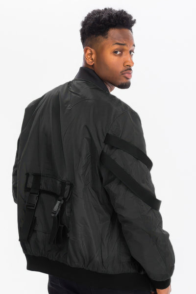 Utility Jacket - Tactical Strap Bomber Men's Functional - Fashions Envy