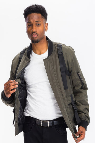 Utility Jacket - Tactical Strap Bomber Men's Functional - Fashions Envy