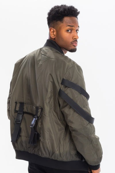 Utility Jacket - Tactical Strap Bomber Men's Functional - Fashions Envy