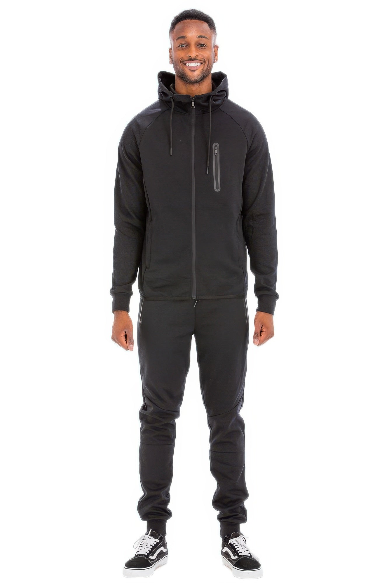 Mens Casual Full Size Zip-up Sweatsuit Set