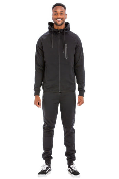 Mens Casual Full Size Zip-up Sweatsuit Set