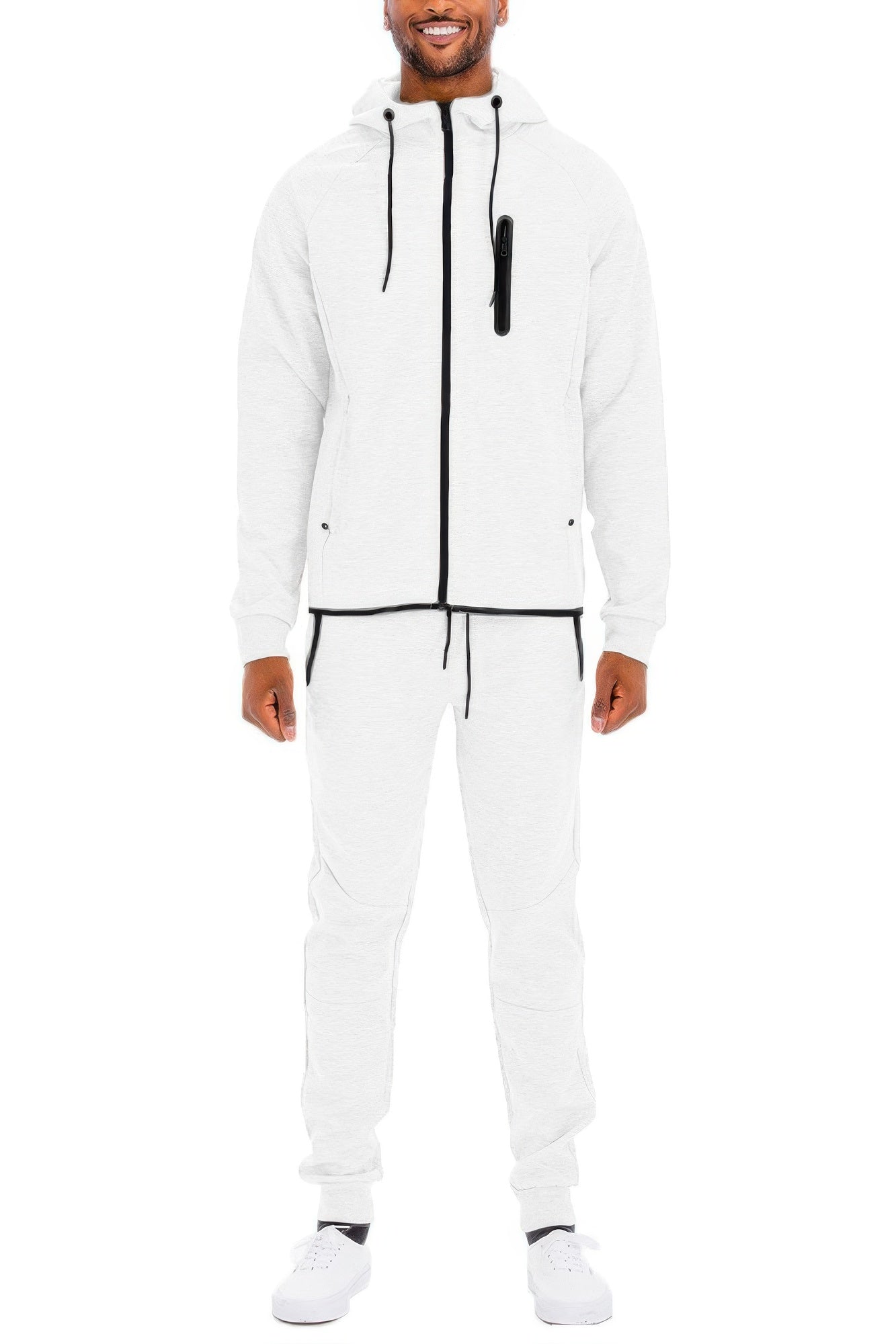 Mens Casual Full Size Zip-up Sweatsuit Set