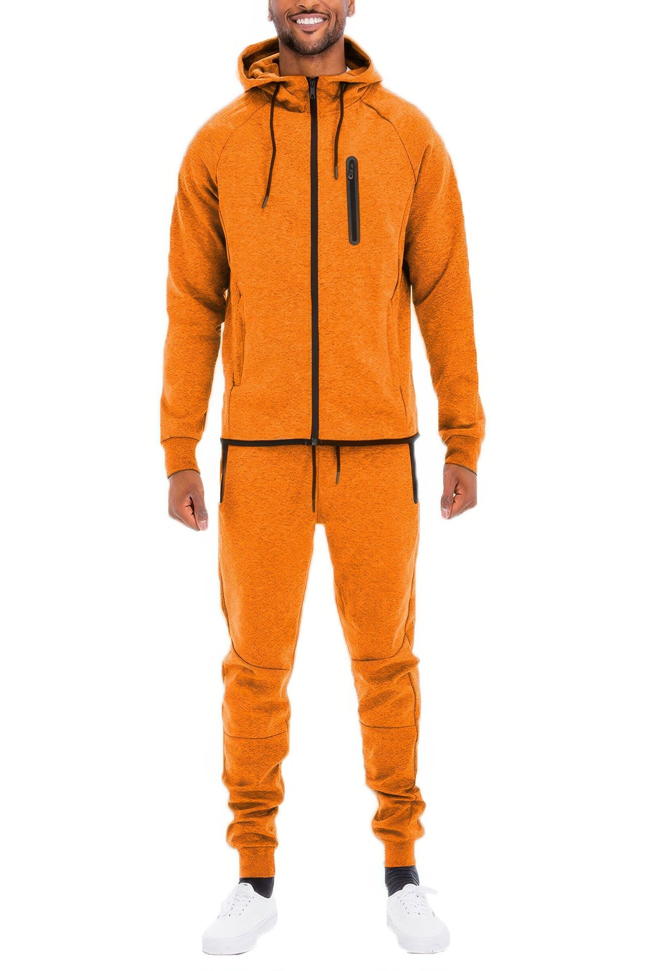 Mens Casual Full Size Zip-up Sweatsuit Set