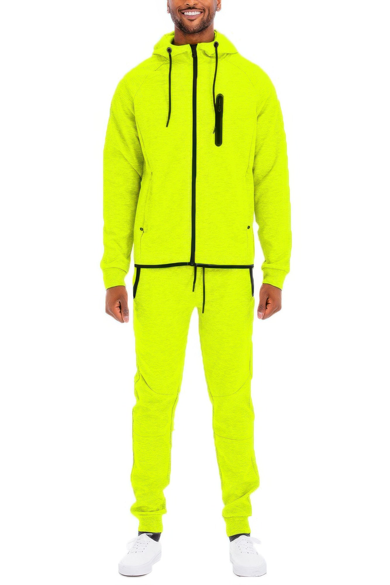 Mens Casual Full Size Zip-up Sweatsuit Set