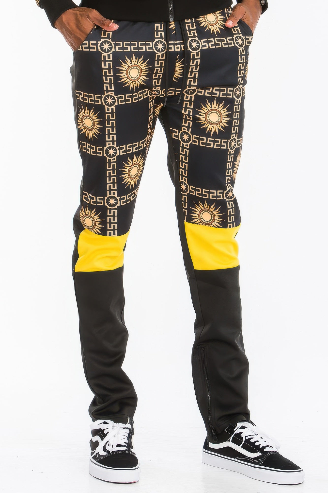 Men's Track Set - Printed Poly Span Hooded Jacket - Fashions Envy