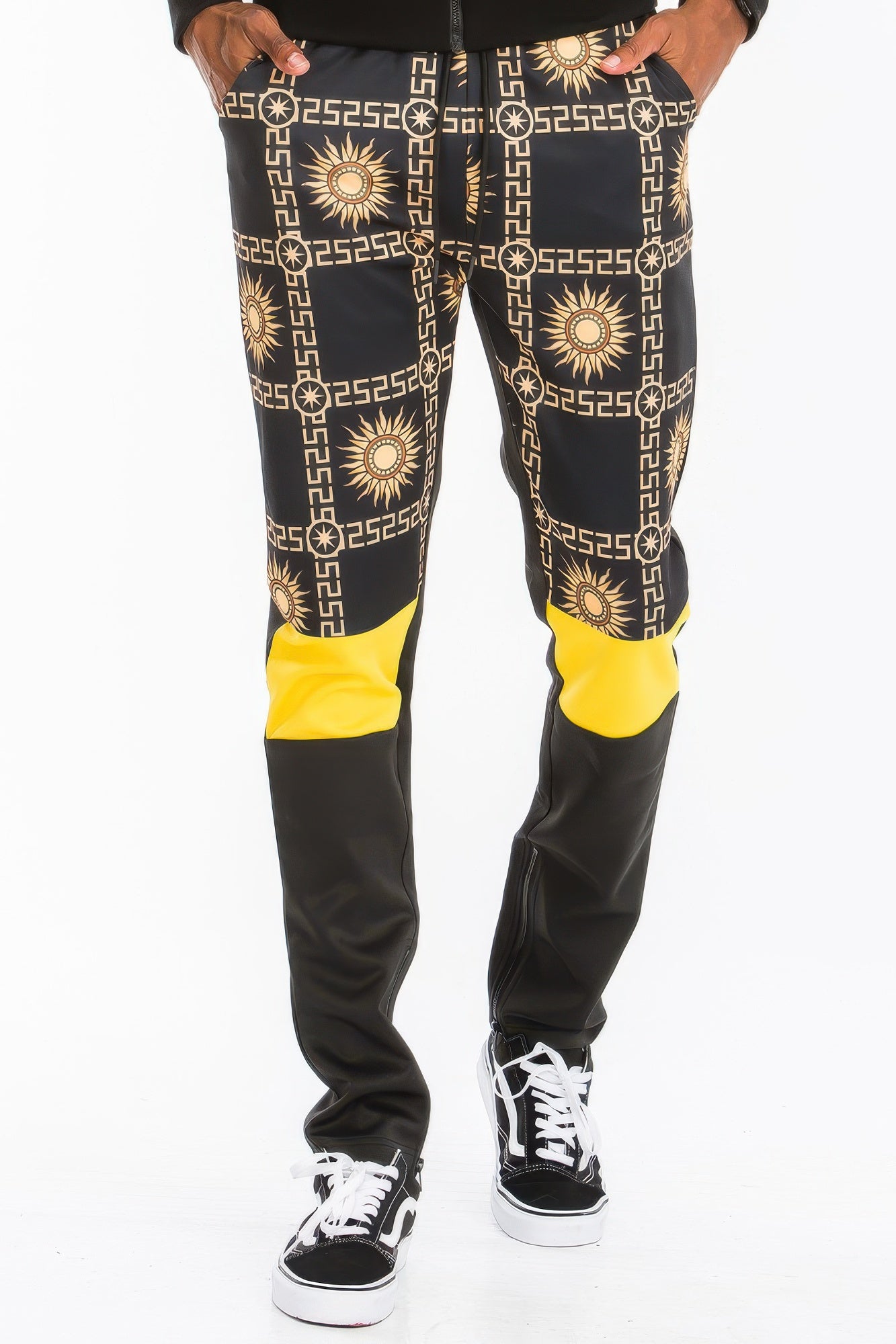 Men's Track Set - Printed Poly Span Hooded Jacket - Fashions Envy