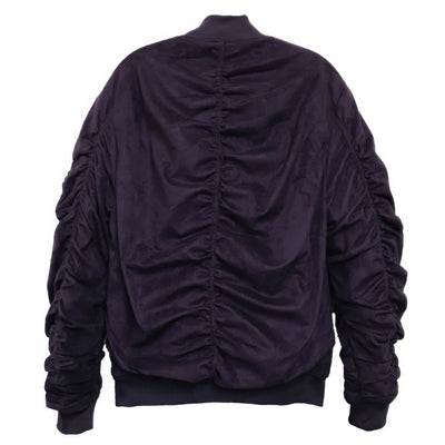 Bomber Jacket - Suede Velvet Scrunched Men's Luxe - Fashions Envy