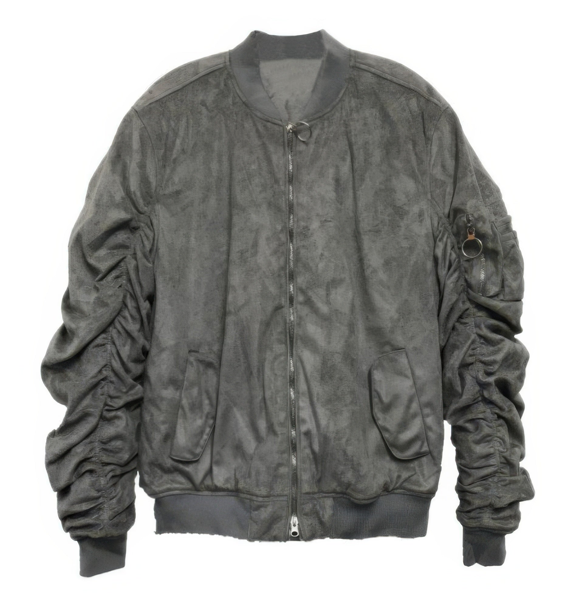 Bomber Jacket - Suede Velvet Scrunched Men's Luxe - Fashions Envy