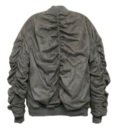 Bomber Jacket - Suede Velvet Scrunched Men's Luxe - Fashions Envy