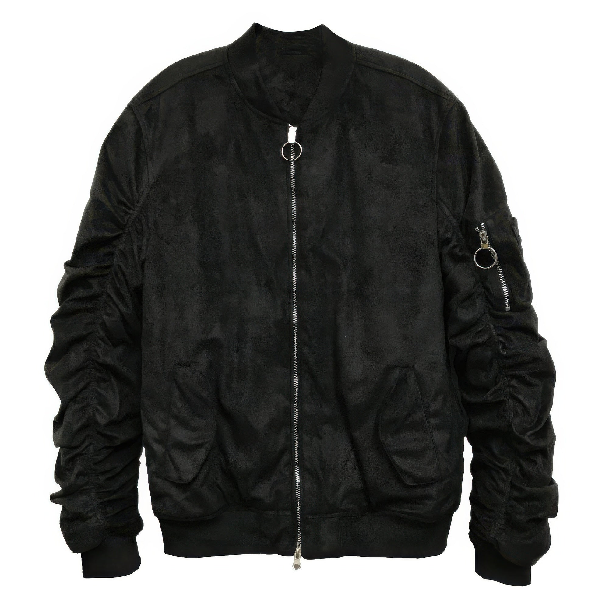 Bomber Jacket - Suede Velvet Scrunched Men's Luxe - Fashions Envy