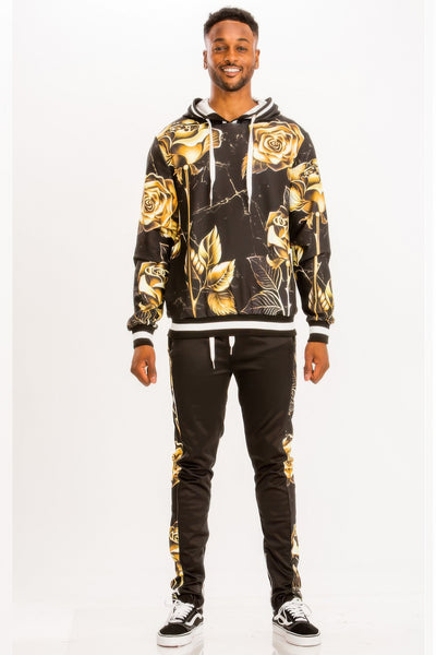 Men's Hoodie Sweatpants Set - Casual Print Design - Fashions Envy