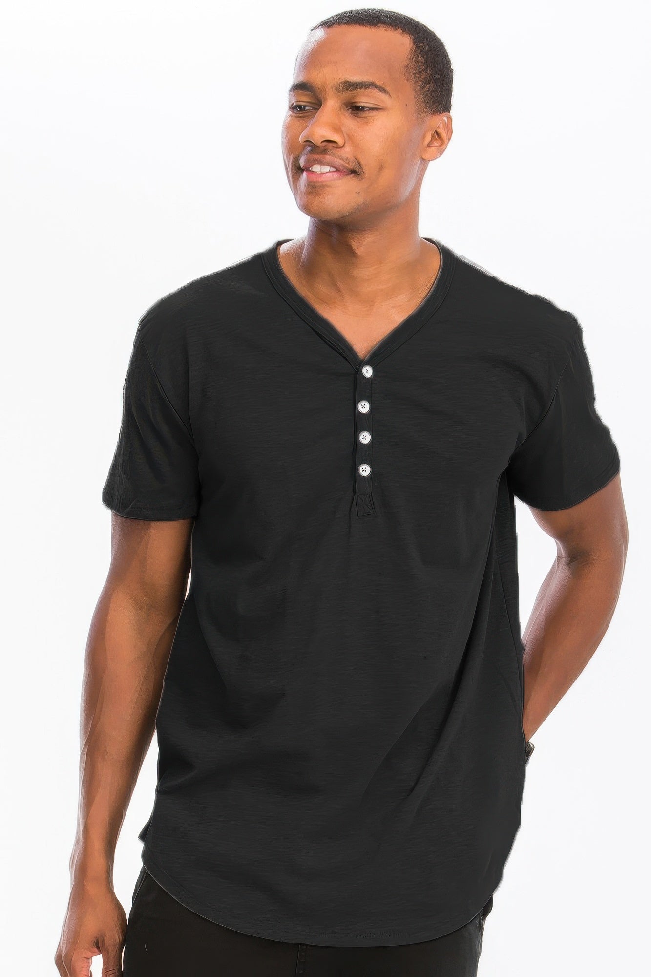 Short Sleeve 4-Button Henley Shirt