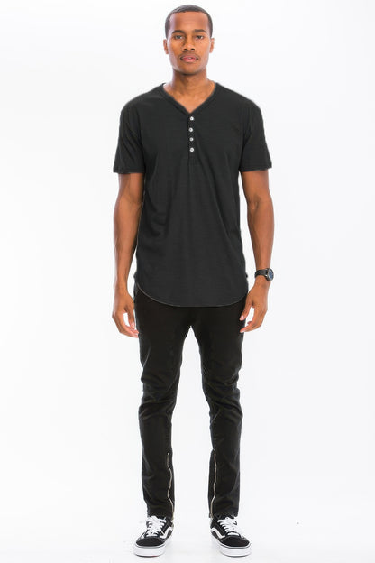 Short Sleeve 4-Button Henley Shirt