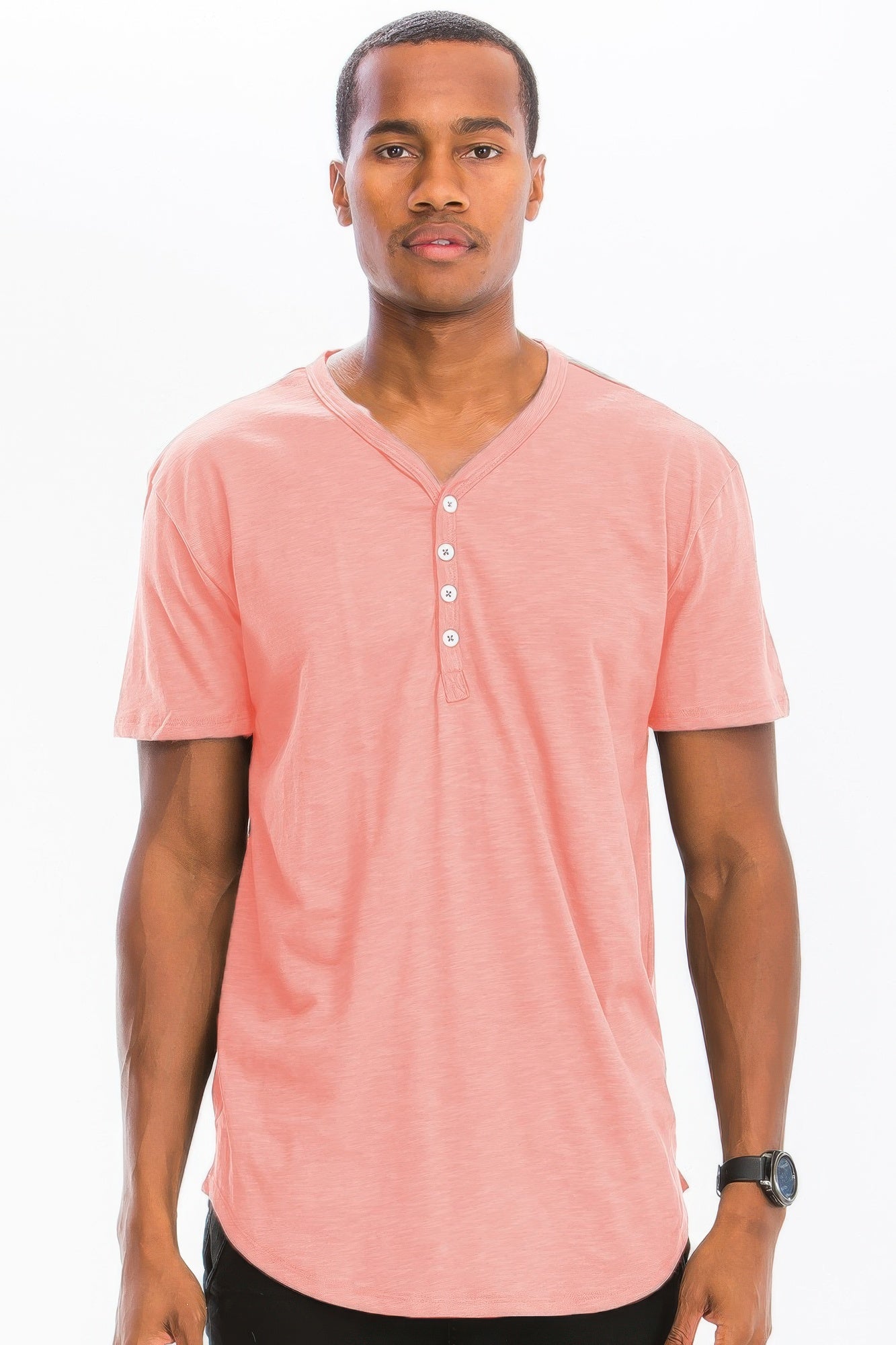 Short Sleeve 4-Button Henley Shirt